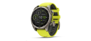 Garmin - fenix 8 Solar Sapphire - 47 mm - Titanium with Amp Yellow | Graphite Silicone Band, EU