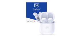 3mk bezdrátová stereo sluchátka FlowBuds, nabíjecí pouzdro, bílá