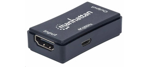 Manhattan HDMI opakovač, 4K HDMI Repeater, aktivní, do 40m, černá