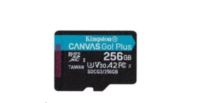 Kingston MicroSDXC karta 256GB Canvas Go! Plus, R:170/W:90MB/s, Class 10, UHS-I, U3, V30, A2