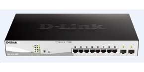 D-Link DGS-1210-10MP 10-port Gigabit Smart+ PoE Switch, 8x GbE PoE+, 2x SFP, PoE 130W, fanless