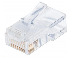 Intellinet konektor RJ45, Cat5e, UTP, 50µ, drát i lanko, 100 ks v nádobě