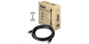 Club3D Kabel certifikovaný DisplayPort 1.4 HBR3, 8K60Hz (M/M), černé koncovky, 4m, 24 AWG