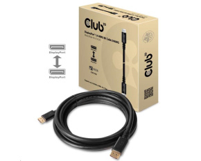 Club3D Kabel certifikovaný DisplayPort 1.4 HBR3, 8K60Hz (M/M), černé koncovky, 4m, 24 AWG