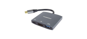 PremiumCord adaptér USB-C na HDMI, USB3.0,  PD, rozlišení 4K a FULL HD 1080p