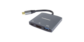 PremiumCord adaptér USB-C na HDMI, USB3.0,  PD, rozlišení 4K a FULL HD 1080p