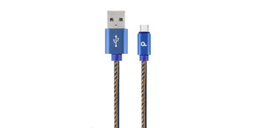 GEMBIRD Kabel USB 2.0 AM na Type-C kabel (AM/CM), 2m, opletený, jeans, blister, PREMIUM QUALITY