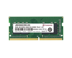 TRANSCEND SODIMM DDR4 8GB 2666MHz 1Rx8 1Gx8 CL19 1.2V