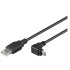 PremiumCord Kabel micro USB 2.0, A-B, konektor do úhlu 90° 1m (černý)