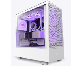 NZXT skříň H5 Flow RGB edition / 2x120 mm fan / USB 3.0 / USB-C 3.1 / RGB / průhledná bočnice / mesh panel / bílá