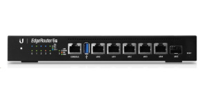 UBNT EdgeMAX EdgeRouter 6 PoE [1GHz quad-core CPU, 1GB RAM, PoE, EdgeOS, 5 gigabitové porty + 1xSFP slot, fanless]