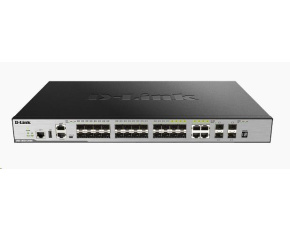 D-Link DGS-3630-28SC/SI xStack SFP L3 Stackable Managed Gigabit Switch, 20x SFP, 4x gigabit RJ45/SFP, 4x 10GE SFP+