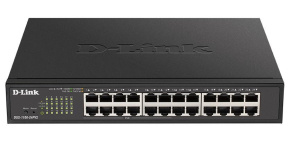 D-Link DGS-1100-24PV2 24-Port PoE Gigabit Smart Managed Switch, 12x PoE, PoE budget 100W, fanless