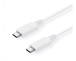 C-TECH kabel USB 3.2, Type-C (CM/CM), PD 100W, 20Gbps, 1m, bílý