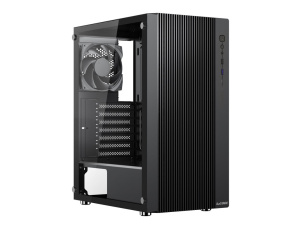 1stCOOL skříň GAMER 4, Mid tower, AU, USB 3.0, USB-C, 2x120mm, průhledná bočnice, bez zdroje, černá