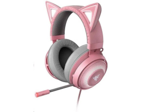 RAZER sluchátka Kraken Kitty, USB Headset, Chroma, Quartz / růžová