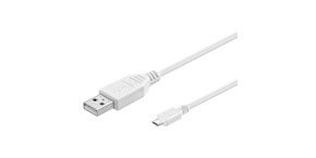 PremiumCord kabel micro USB 2.0, A-B 3m, bílá