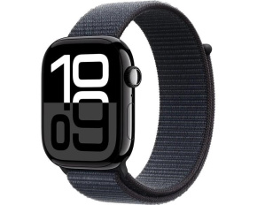 Apple Watch Series 10 GPS + Cellular 42mm Jet Black Aluminium Case with Ink Sport Loop