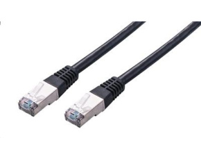 C-TECH kabel patchcord Cat5e, FTP, černý, 0,25m