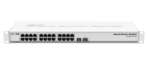 MikroTik Cloud Smart Switch CSS326-24G-2S+RM, 24 non-blocking gigabit.portů, 2xSFP+, Marvell DX switch chip, SwOS