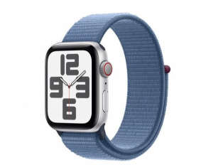 APPLE Watch SE GPS + Cellular 44mm Silver Aluminium Case with Winter Blue Sport Loop