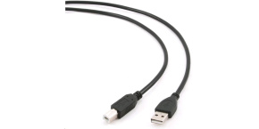 GEMBIRD Kabel USB 2.0 A-B propojovací 3m Professional (černý, zlacené kontakty)