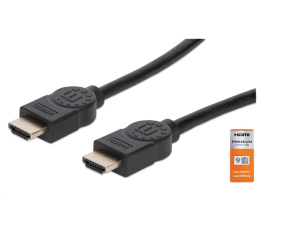 MANHATTAN Kabel HDMI Premium High Speed + Ethernet, 5m, černý