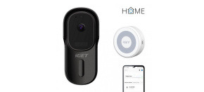 iGET HOME Doorbell DS1 Black + Chime CHS1 White