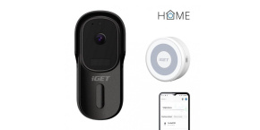 iGET HOME Doorbell DS1 Black + Chime CHS1 White