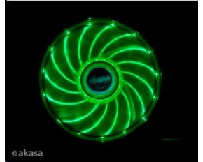 AKASA ventilátor Vegas 120x120x25mm, 1200RPM podsvícený, 15xLED, zelený