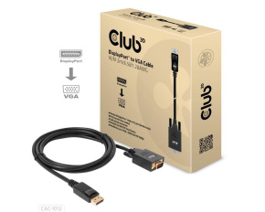 Club3D kabel DP na VGA, M/M, 2m, 28 AWG