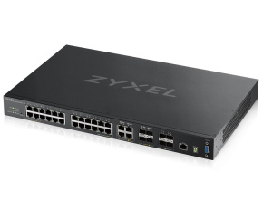 Zyxel XGS4600-32 L3 Managed Switch, 28x gigabit RJ45, 4x 10G SFP+, stackable, dual PSU