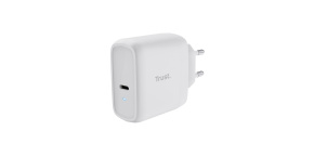 TRUST nabíječka 65W Maxo, USB-C, Nabíječka do zdi, 2m USB-C kabel, bílá