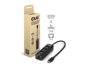 Club3D hub USB-C 3.2 na 3xUSB-A 3.2 + RJ45 1Gbps