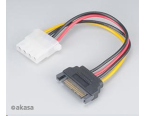 AKASA kabel  SATA redukce napájení na 4pin Molex, 15cm, 2ks v balení