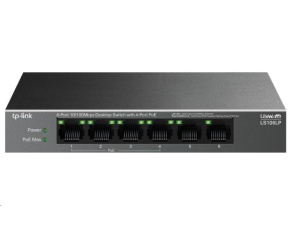 TP-Link LiteWave switch LS106LP (6x100Mb/s, 4xPoE, 41W, fanless)