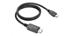 C-TECH kabel DisplayPort/HDMI, 1m, černý