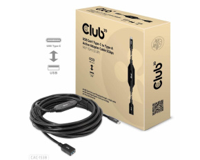 BAZAR - Club3D Kabel USB-C na USB-A, Aktivní adaptér/kabel, 5 Gbps (M/F), 10m - Rozbaleno (Komplet)