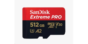 SanDisk micro SDXC karta 512GB Extreme PRO (200 MB/s Class 10, UHS-I U3 V30) + adaptér