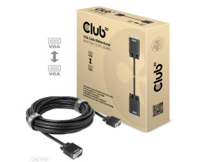 Club3D kabel oboustranný VGA, M/M, 28AWG, 10m