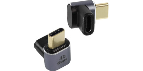 PremiumCord Adaptér USB-C na USB-C, USB 4.0, zahnutý 90°