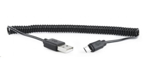 GEMBIRD Kabel USB A Male/Micro B Male 2.0, 1,8m, Black, kroucený