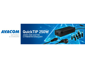 AVACOM QuickTIP 250W - univerzální adaptér pro notebooky + 8 konektorů