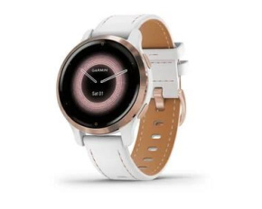 Garmin GPS sportovní hodinky Venu® 2S Rose Gold/White Leather Band