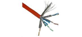 FTP kabel PlanetElite, Cat6A, drát, 4pár LS0H, Dca, oranžový, 100m
