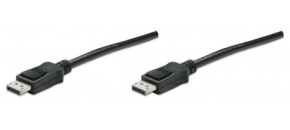 MANHATTAN DisplayPort Monitor Cable, DisplayPort Male / DisplayPort Male, 2 m, Black