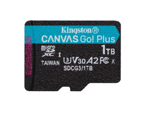 Kingston MicroSDXC karta 1TB Canvas Go! Plus, R:170/W:90MB/s, Class 10, UHS-I, U3, V30, A2