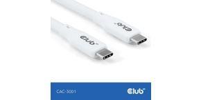 Club3D Kabel USB-C 4.0, 20Gbps, 4K60Hz, PD 240W, 2m, bílá