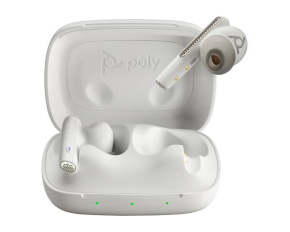 Poly Voyager Free 60 MS Teams bluetooth headset, BT700 USB-A adaptér, nabíjecí pouzdro, bílá