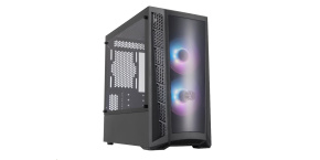 Cooler Master case MasterBox MB320L, aRGB, mATX, Mid Tower, černá, bez zdroje, ARGB ovladač